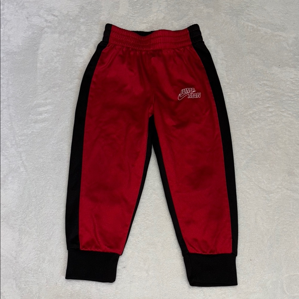 Jordan Jump man Red and Black Joggers 2-3T